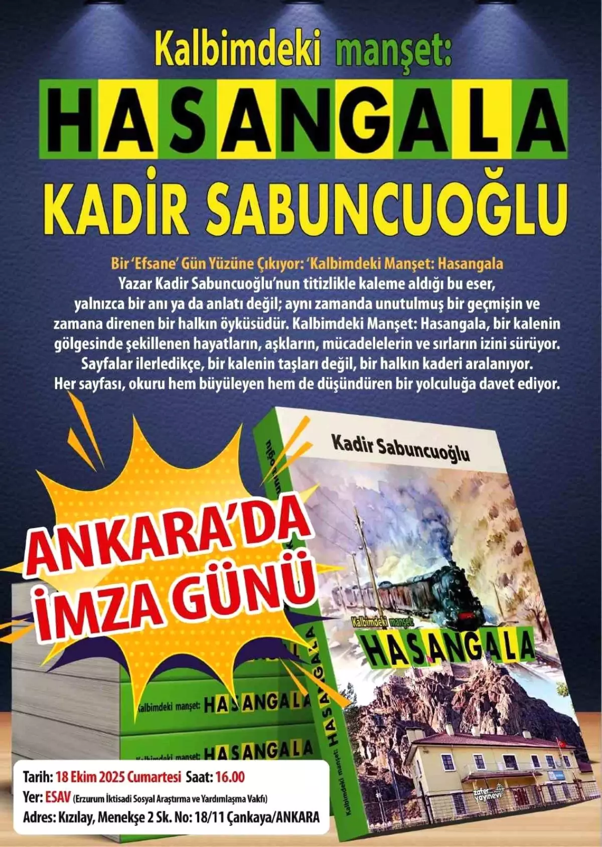 Kadir Sabuncuoğlu’nun Yeni Kitabı Kalbimdeki Manşet: Hasangala, Okurlarla Buluşuyor
