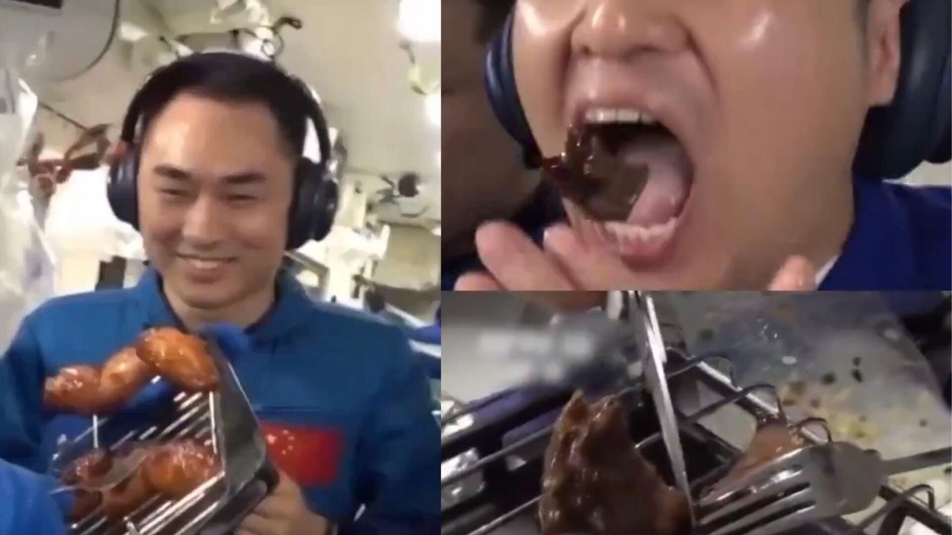 uzayda mangal yapildi taykonotlar uzayda ilk kez izgara et ve tavuk pisirdi NnraKkGC.jpg