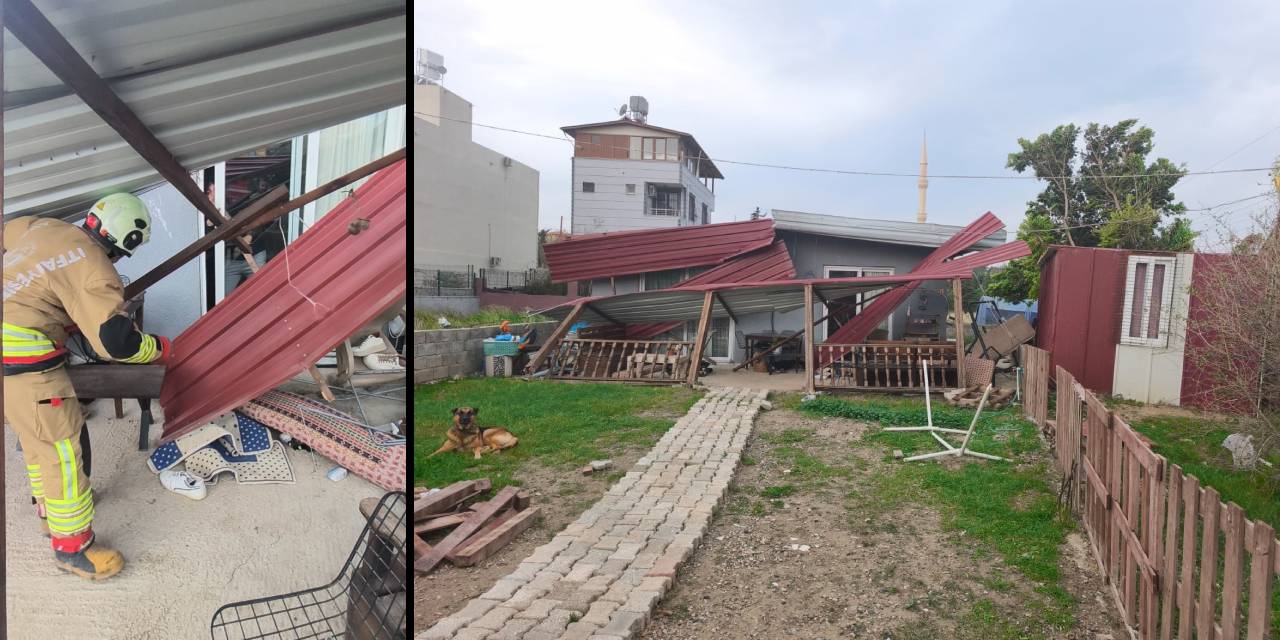 Hatay’da fırtına! Çatılar uçtu TIR devrildi